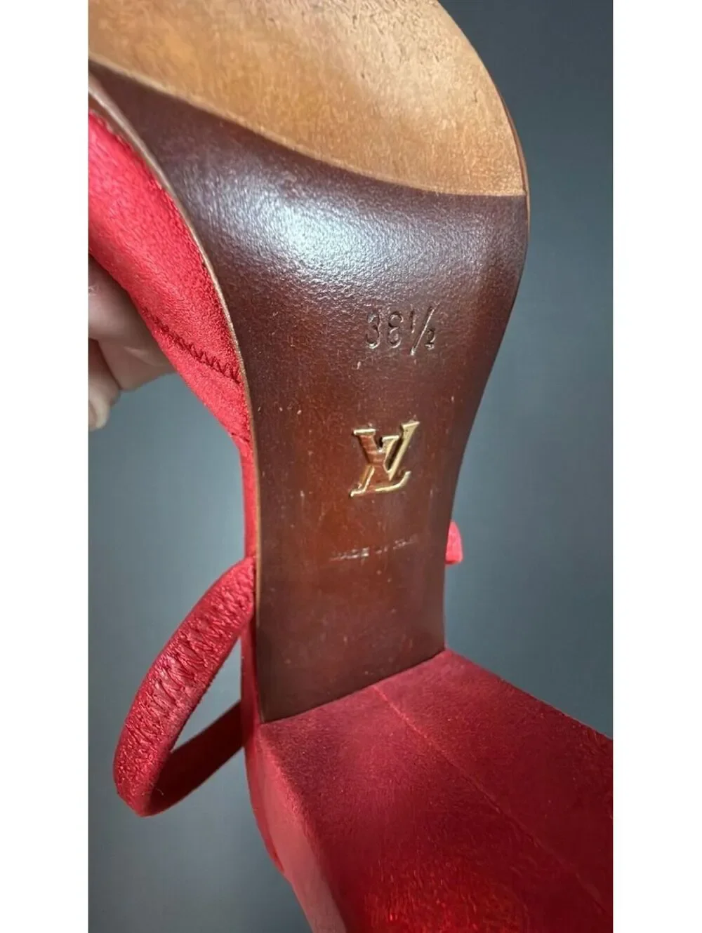 Louis Vuitton Red Sling Back Heel Size 36.5
